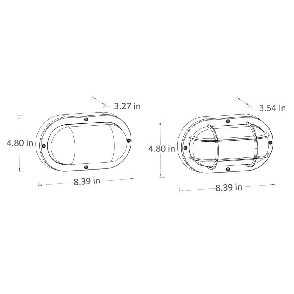 White Oval Plastic Outdoor Bulkhead Wall Lantern