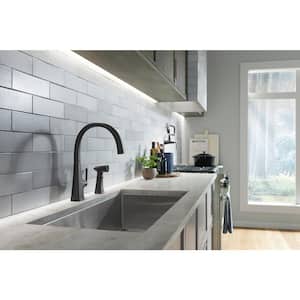 Graze Single Handle Standard Kitchen Faucet with Swing Spout and Sidespray in Matte Black