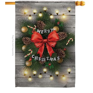 28 in. x 40 in. Lightful Merry Christmas Winter House Flag Double-Sided Decorative Vertical Flags