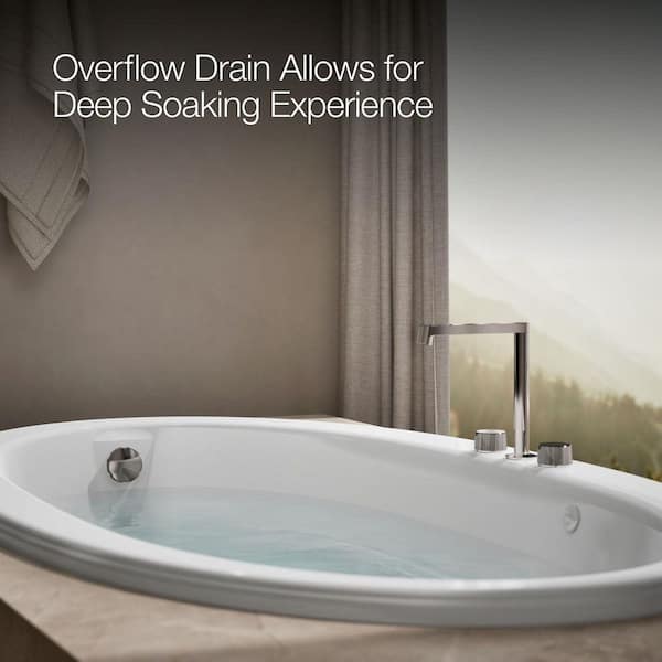 KOHLER Sunward 72 in. Oval Drop-in Whirlpool Bathtub in White K