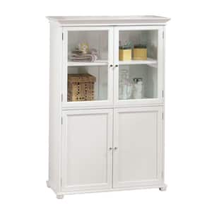 Hampton Harbor 36 in. W x 14 in. D x 53 in. H White Freestanding Linen Cabinet