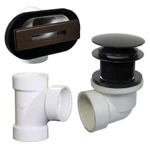 1-1/4 in. Linear Overflow Plumber's Pack with Tee and ADA Tip-Toe Drain in Oil Rubbed Bronze
