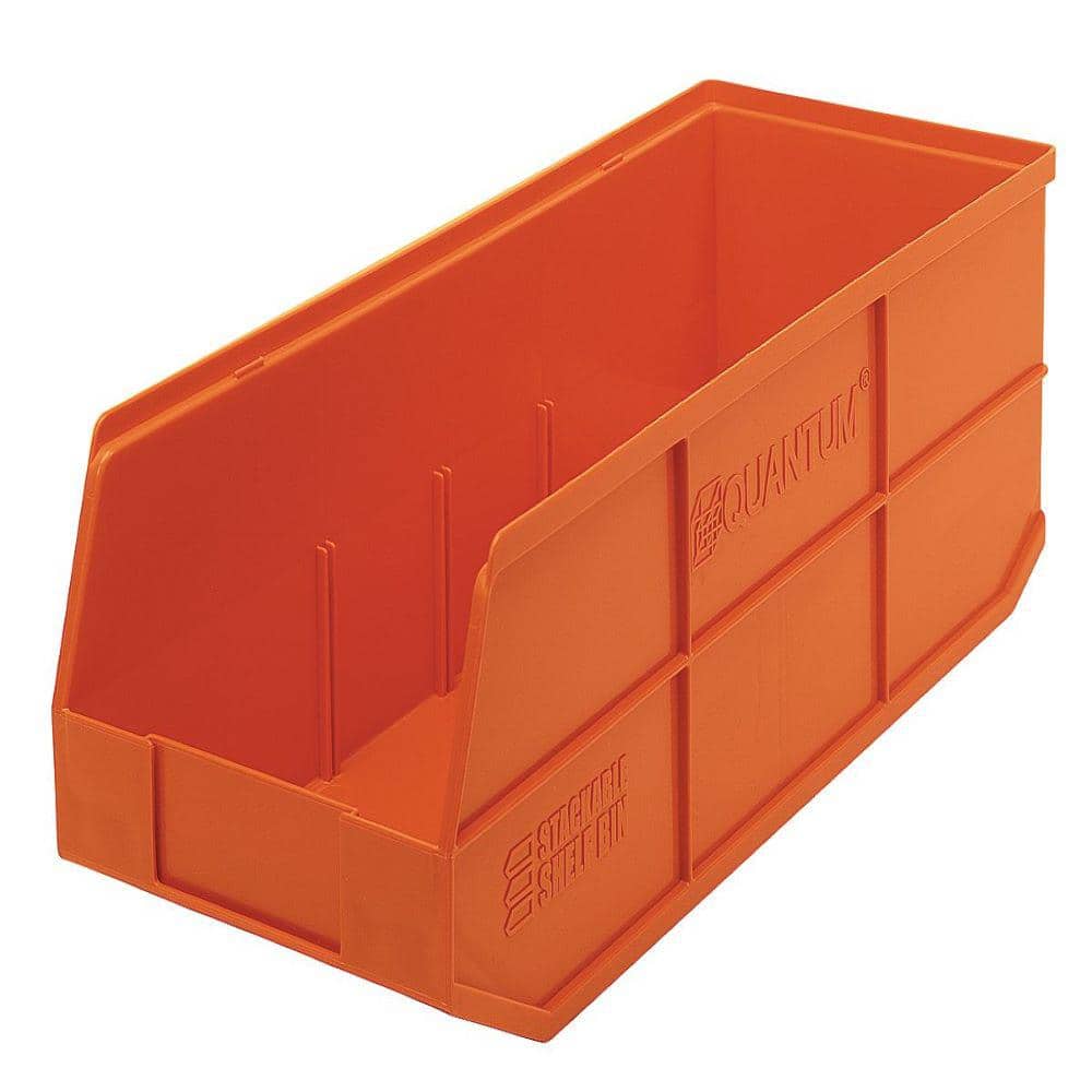 QUANTUM STORAGE SYSTEMS Stackable Shelf 20Qt. Storage Tote in Orange