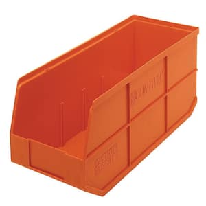 Stackable Shelf 20-Qt. Storage Tote in Orange (6-Pack)