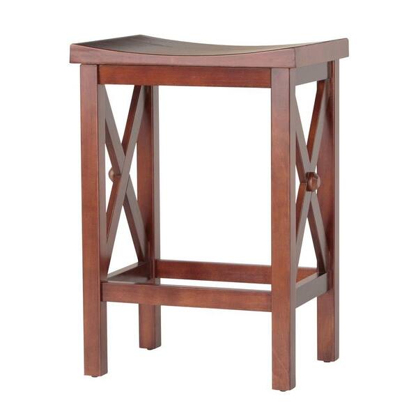Home Decorators Collection Brexley Chestnut Saddle Stool-DISCONTINUED