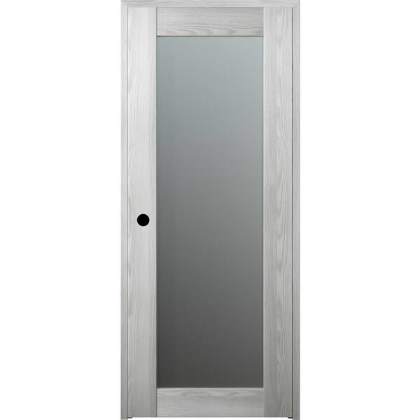 Belldinni 30 in. x 84 in. Right-Hand Solid Composite Core Full Lite Frosted Glass Ribeira Ash Wood Single Prehung Interior Door