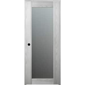 36 in. x 96 in. Right-Hand Solid Composite Core Full Lite Frosted Glass Ribeira Ash Wood Single Prehung Interior Door