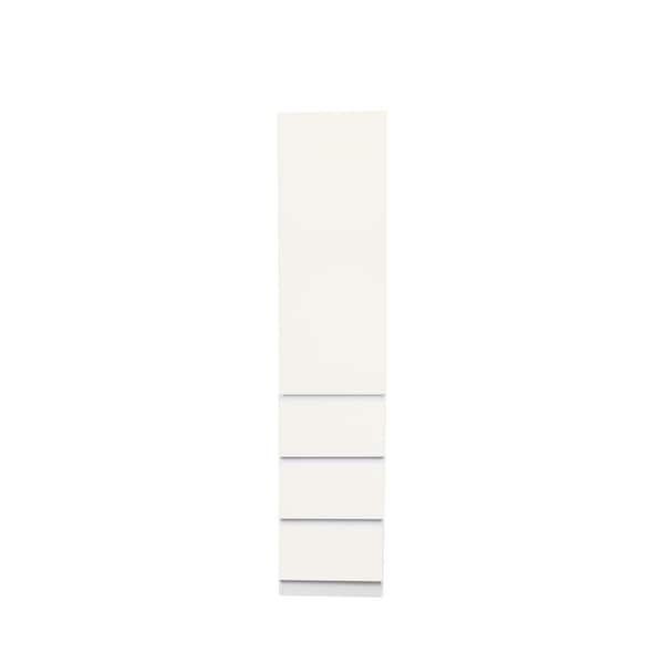 White Particle Board Kitchen Pantry Storage Cabinet with Doors, Shelves and Drawers