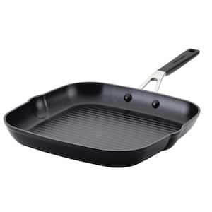 Hard Anodized Nonstick 11.25 in. Hard Anodized Aluminum Nonstick Grill Pan in Onyx