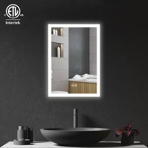 20 in. W x 28 in. H Rectangular Frameless LED Light with 3-Color and Anti-Fog Wall Mounted Bathroom Vanity Mirror