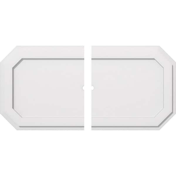 Ekena Millwork 38 in. W x 19 in. H x 1 in. ID x 1 in. P Emerald Architectural Grade PVC Contemporary Ceiling Medallion (2-Piece)