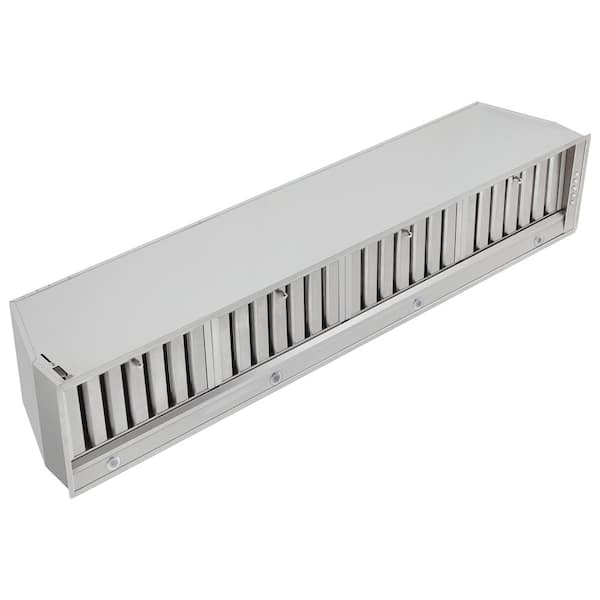 Fascinator 60 in. Stainless Steel Recessed Insert Range Hood with Baffle Filters, 900 CFM Ducted