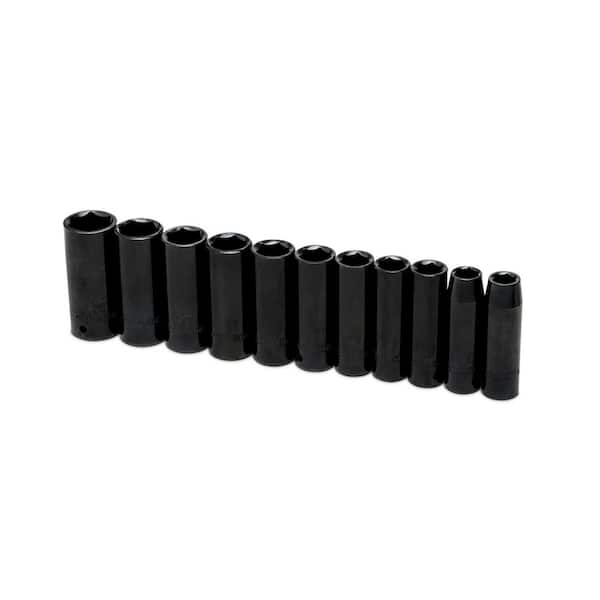 Photo 1 of 1/2 in. Drive Impact Socket Set, Metric in Blow Molded Case (11-Piece)