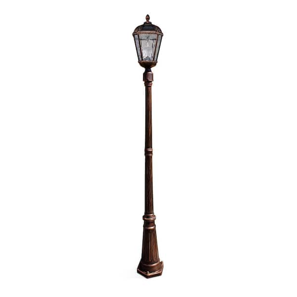 Gama Sonic Royal Bulb 87-in H Weathered Bronze Solar LED Complete Post Light Gama Sonic Royal Bulb 87-in H Weathered Bronze Solar LED Complete Post Light