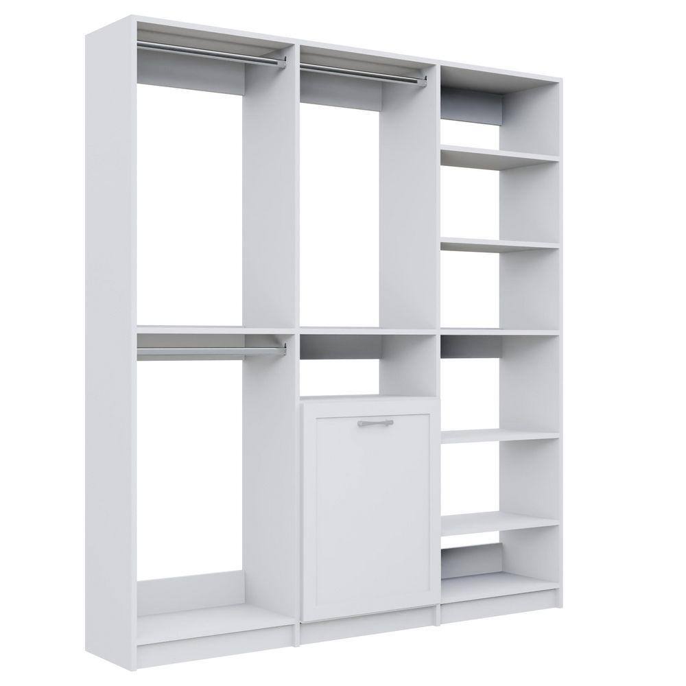 Modular Hamper MODULAR CLOSETS Alto Laundry Room 100.5 in W White Shaker Double Hang ...