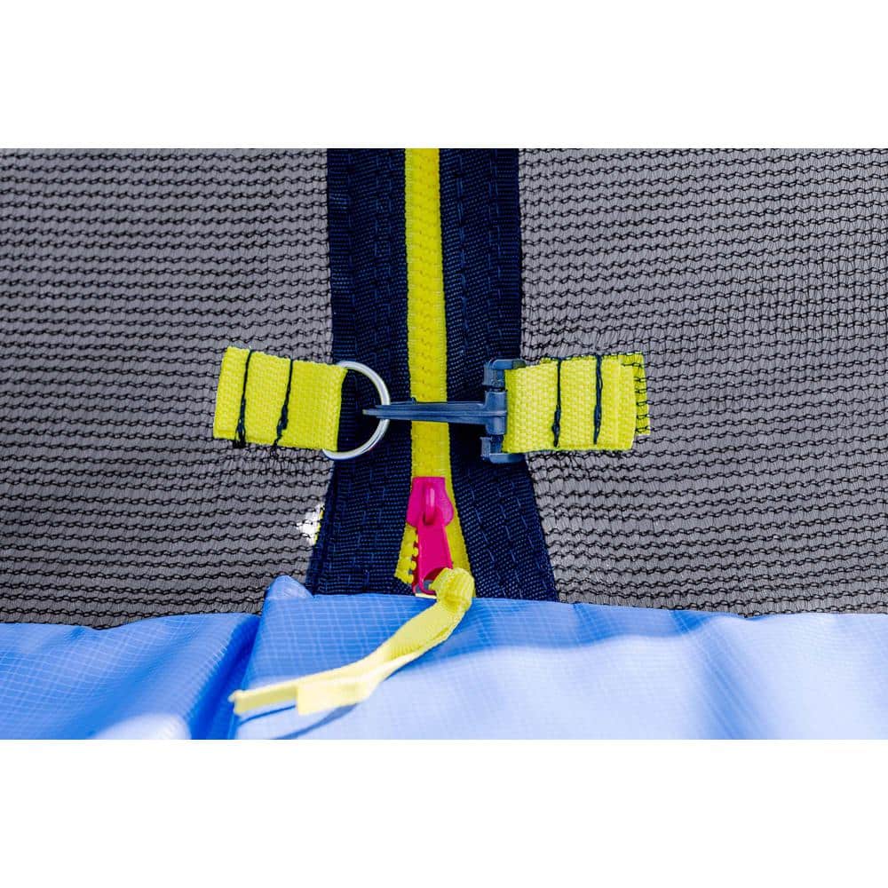 14 ft Blue Round Outdoor Trampoline with Enclosure Net and Ladder