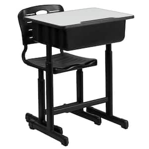 Nila 23.6" Gray/Black Open Front Student Desk and Chair Sets