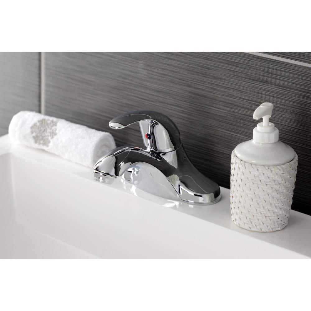 Polished Chrome Single-Handle 4-Inch Centerset Bathroom Faucet