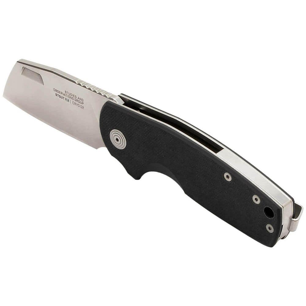 2.4 in. D2 Steel Blade Cleaver-Style Blade Folding Knife