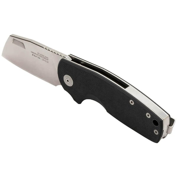 2.4 in. D2 Steel Blade Cleaver-Style Blade Folding Knife