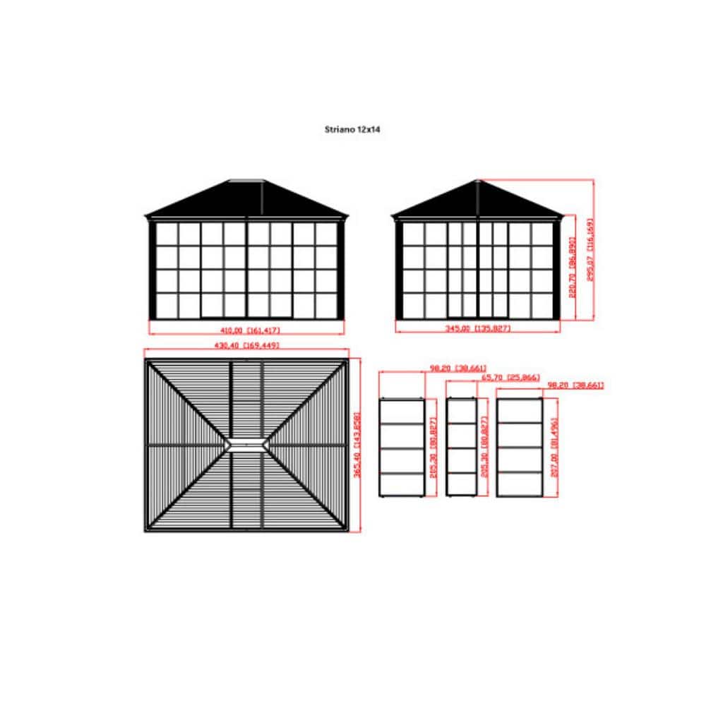 12 Ft x 14 Ft Champagne Aluminum and Steel Gazebo