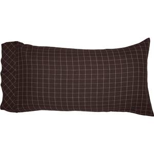 Tea Cabin Pillow Case Set of 2 Pillowcases King Standard Moss Green Plaid Cotton 