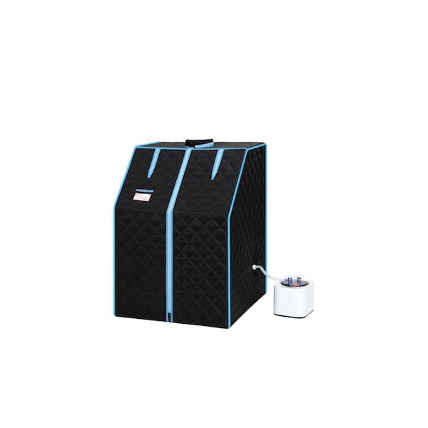 Flynama 1-Person Indoor Portable Half Body Black Steam Sauna Tent with Steam Generator