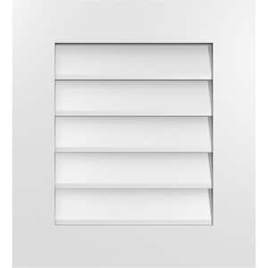 20 in. x 22 in. Vertical Surface Mount PVC Gable Vent: Decorative with Standard Frame
