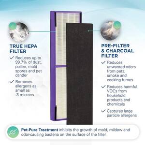 True HEPA with Pet Pure Treatment GENUINE Replacement Filter B for AC4300/AC4800/4900 Series