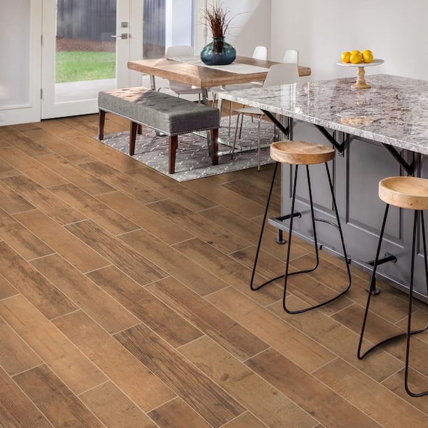 Florida Tile Home Collection Denali Sunset Brown 8 in. x 36 in. Matte Porcelain Floor and Wall Tile (367.2 sq. ft. / pallet)
