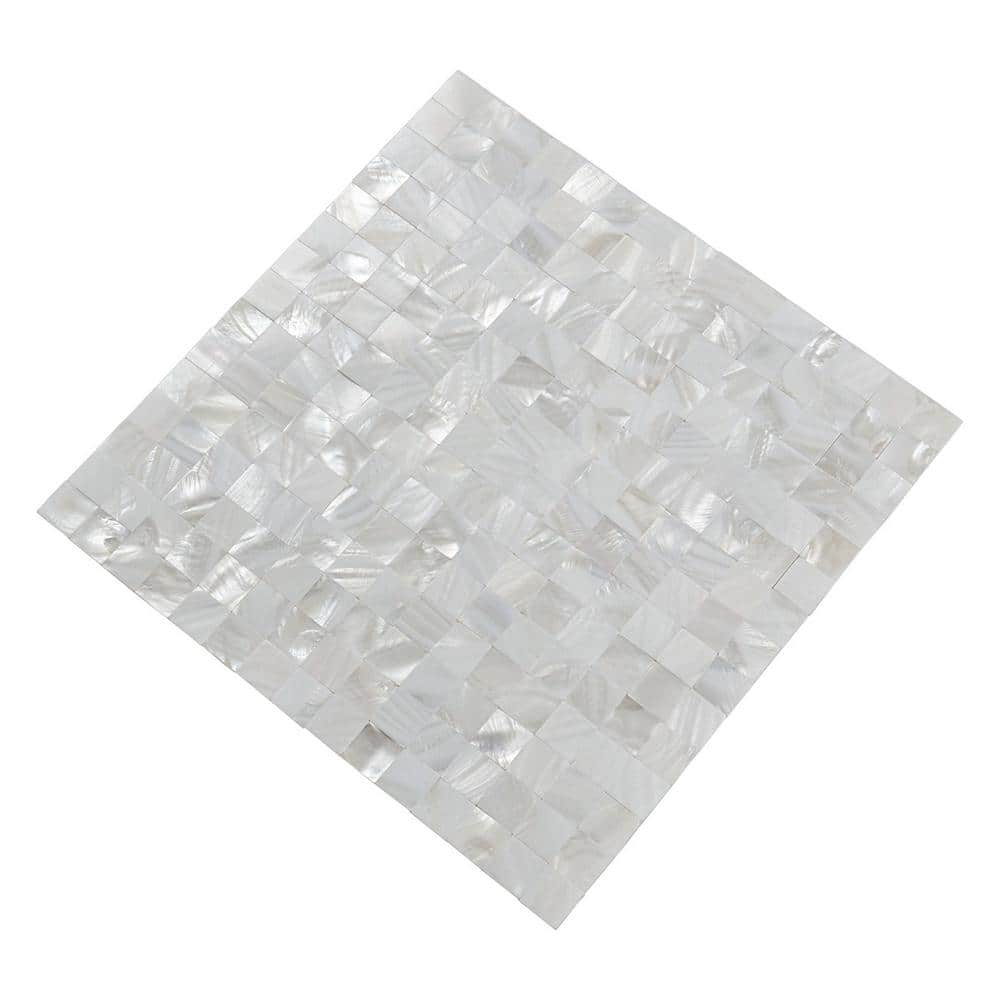 Ivory White 12x12 Mother of Pearl Self-Adhesive Mosaic Tile