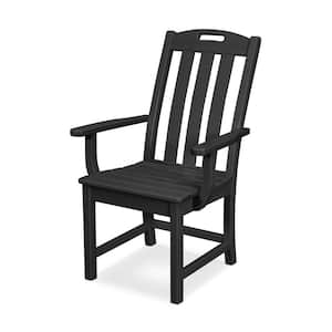 Yacht Club Charcoal Black Plastic Outdoor Arm Chair
