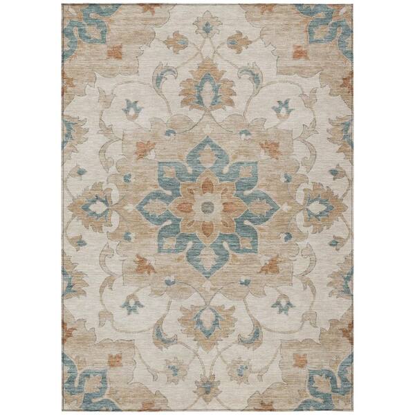 Chantille Machine Washable Indoor/Outdoor Abstract ACN2954 Linen 10 ft. x 14 ft. Area Rug