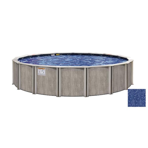 Aspen WOOD 33 ft. Round 54 in. Deep Above ground starter pool package