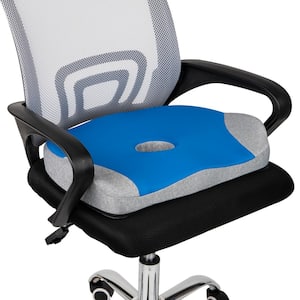 Blue/Gray Memory Foam Office Chair Cushion Ergonomic Orthopedic 18.25 in. L x 14.25 in. W x 2.75 in. H