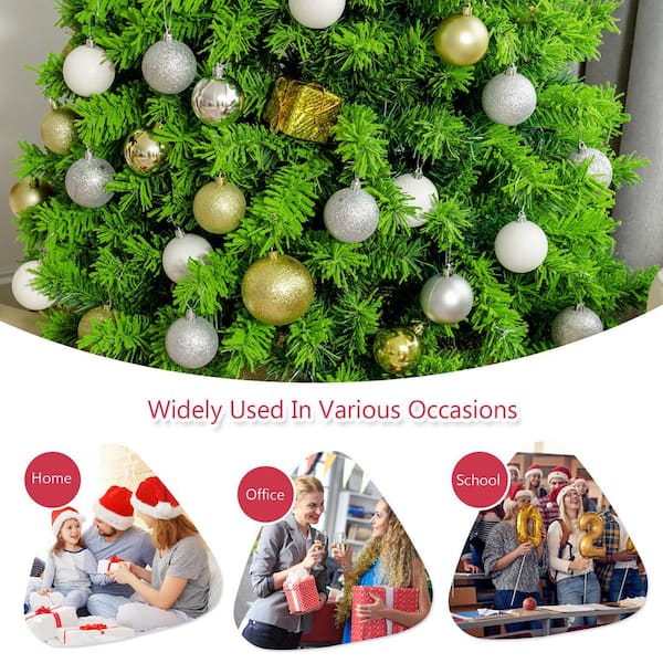 Costway 7.5ft Green Flocked Hinged Artificial Christmas Tree w ...