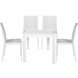Mace White 5-Piece Plastic Square Outdoor Dining Set