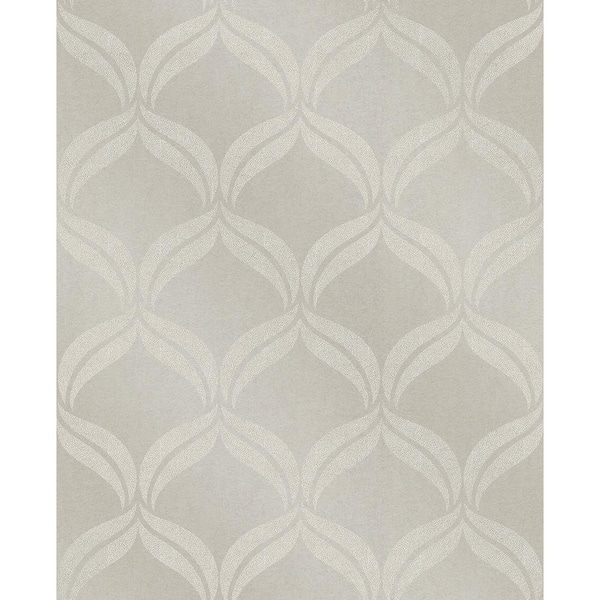 A-Street Prints Petals Taupe Ogee Taupe Wallpaper Sample