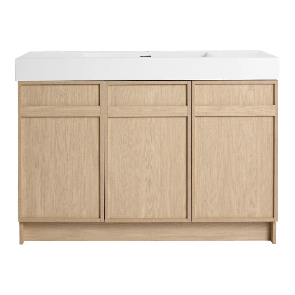 48 in. Single Sink Freestanding Brown Bath Vanity with White Resin Sink Top price history on PriceWatchPro