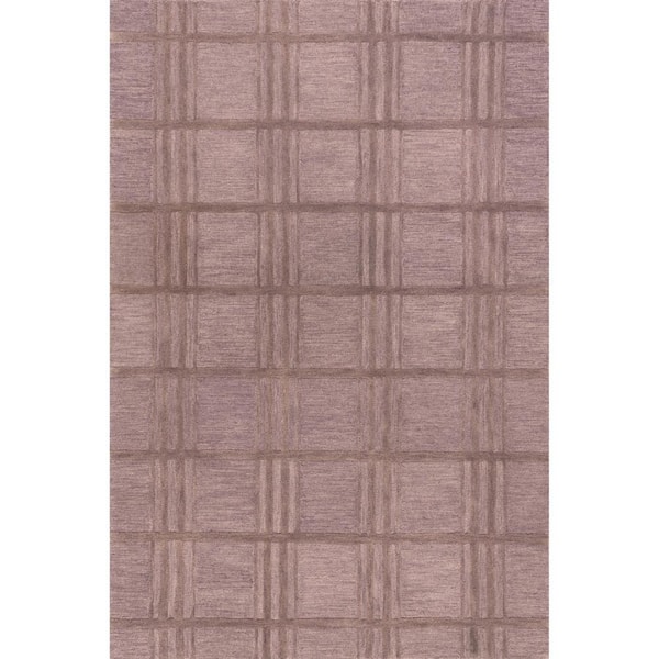 Mallory Plaid Wool Mauve 9 ft. x 12 ft. Indoor/Outdoor Patio Rug
