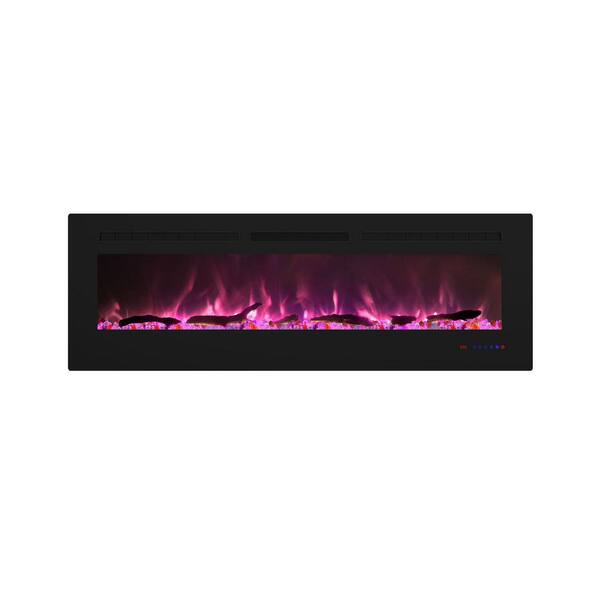 Bizroma 60 in. Wall-Mount Electric Fireplace in Black