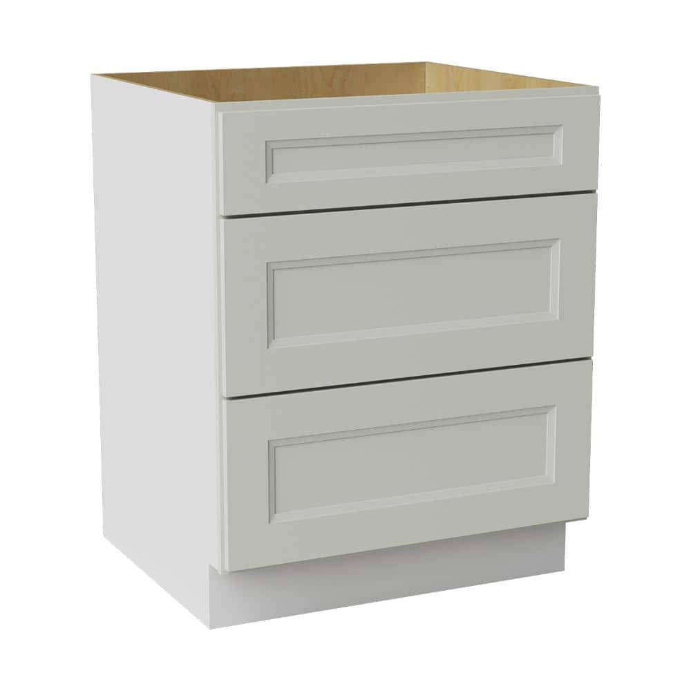 27 in. W x 24 in. D x 34.5 in. H Ready to Assemble Double Shaker Drawer Base Kitchen Cabinet in Laguna Grey price history on PriceWatchPro