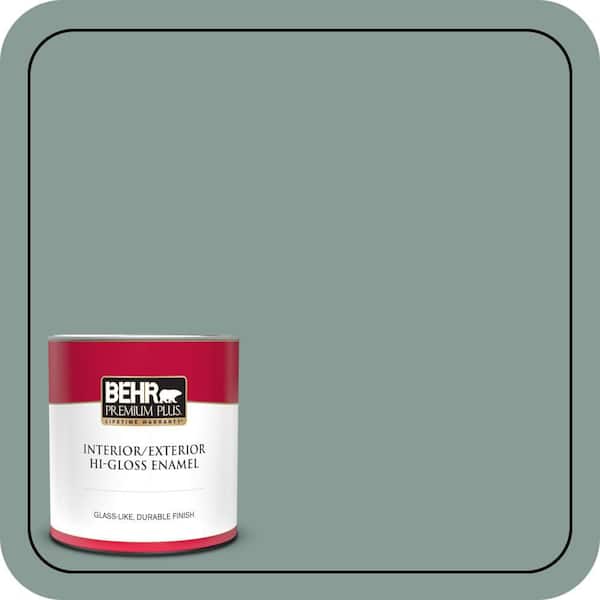 BEHR PREMIUM PLUS 1 qt. #490F-5 Cloud Burst Hi-Gloss Enamel Interior/Exterior Paint & Primer