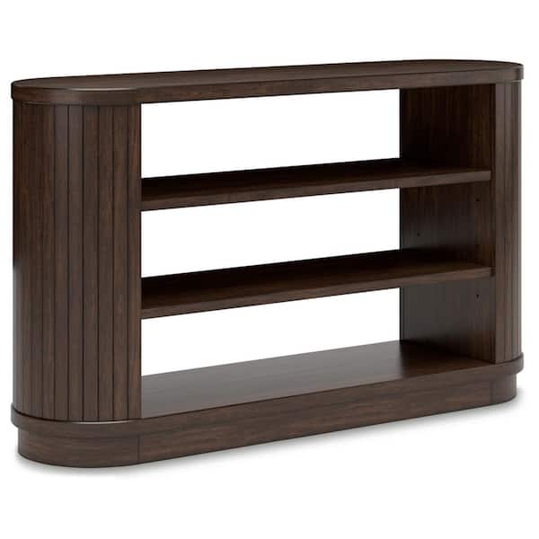 Korestone 34 in. Tall Warm Brown Wood 2-Shelf Accent Bookcase with Open Storage and Removable Shelves