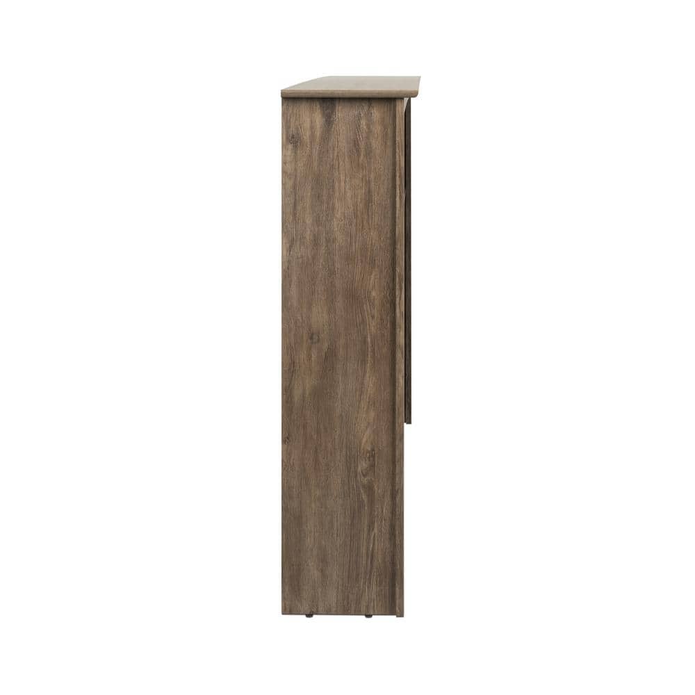 Drifted Gray King Wood Bookcase Headboard with Storage