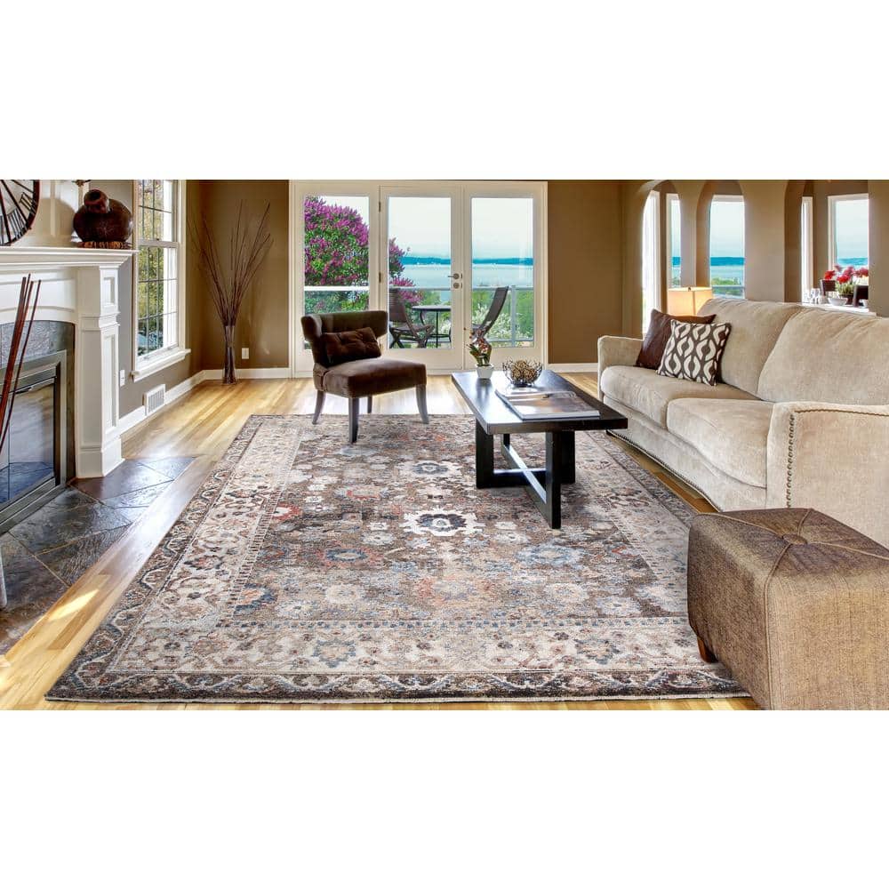 Elegant Pandora Handmade Synthetic Area Rug, 55"x39", Brown