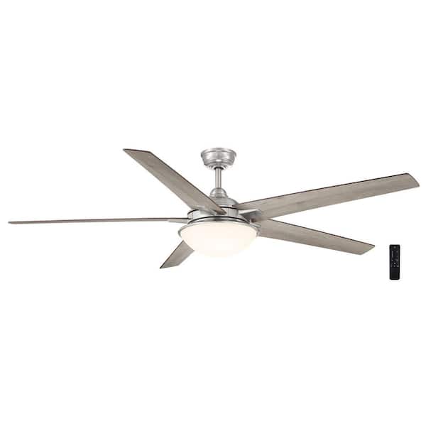 Hampton Bay Belvoy 70 in. Indoor Brushed Nickel DC Motor Ceiling Fan with Adjustable White Integrated LED with Remote Included
