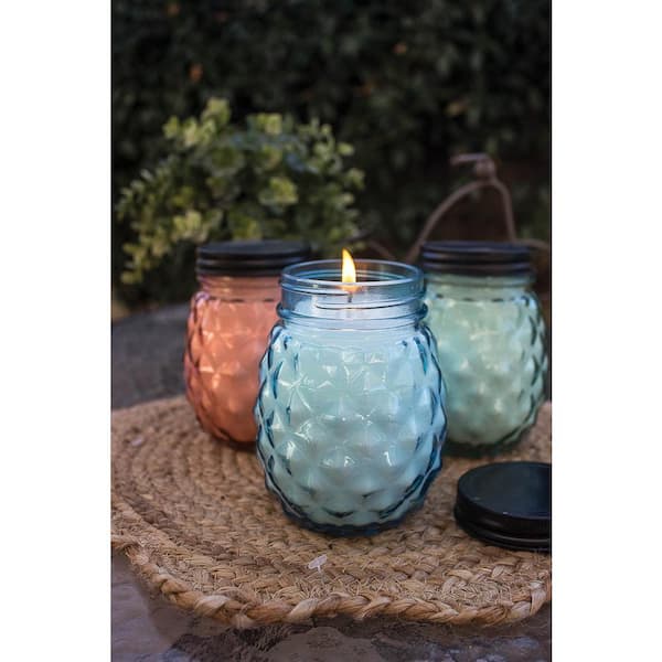 Patio Essentials 9 Oz Glass Pineapple Citronella And Lemongrass Candle 3 Pack 220044b Spk The Home Depot