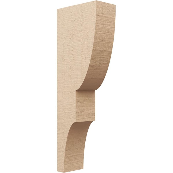 Ekena Millwork 6 in. x 36 in. x 12 in. Thin Ridgewood Rough Cedar Woodgrain TimberThane Corbel, Primed Tan