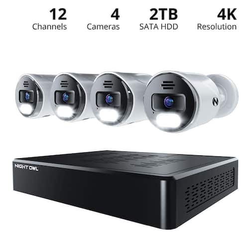 12-Channel 4K 2TB Smart NVR Security Camera System with 4-Wired IP